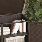 vidaXL Armoire de rangement de terrasse Organisateur d'outils Meuble d'extérieur en résine tressée