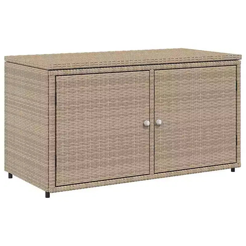 vidaXL Armoire de rangement de terrasse Organisateur d'outils Meuble d'extérieur en résine tressée