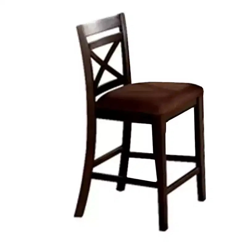 Ensemble table de bar et chaises à dossier croisé 5 pièces en bois Royal Hampton, brun expresso