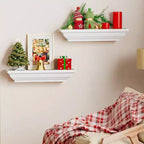 Étagères murales flottantes rustiques blanches, lot de 2, 43 cm, pour chambre, salon, salle de bain, rangement, organisation de l'espace