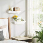 Étagères murales flottantes rustiques blanches, lot de 2, 43 cm, pour chambre, salon, salle de bain, rangement, organisation de l'espace