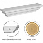 Étagères murales flottantes rustiques blanches, lot de 2, 43 cm, pour chambre, salon, salle de bain, rangement, organisation de l'espace