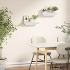 Étagères murales flottantes rustiques blanches, lot de 2, 43 cm, pour chambre, salon, salle de bain, rangement, organisation de l'espace