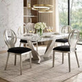 Royal Hampton Contemporary Side Chair With Black Microfabric Seat, Set of 2