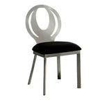 Chaise d'appoint contemporaine Royal Hampton avec assise en microfibre noire, lot de 2