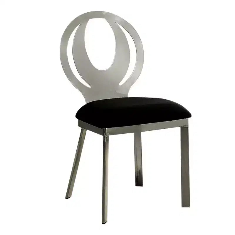 Chaise d'appoint contemporaine Royal Hampton avec assise en microfibre noire, lot de 2