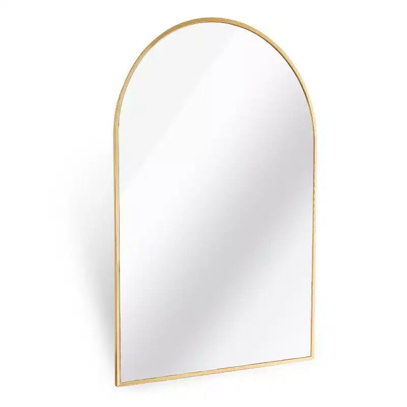 Miroir mural de salle de bain GDFStudio Prim 24 x 36 avec cadre en métal doré et arc moderne