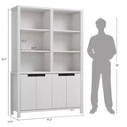 Étagère haute de 189 cm avec double rangement, grande étagère à 6 niveaux, bibliothèques doubles larges avec 12 casiers, étagères larges autoportantes pour le salon