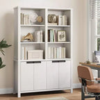 Étagère haute de 189 cm avec double rangement, grande étagère à 6 niveaux, bibliothèques doubles larges avec 12 casiers, étagères larges autoportantes pour le salon