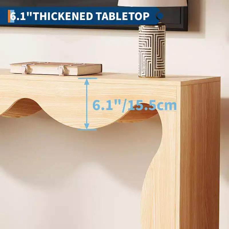Console table festonnée de ferme 63" pour entrée, table de canapé étroite en bois derrière le canapé avec rangement, meubles rustiques pour salons et appartements
