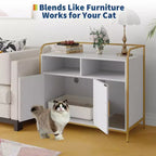 Meuble Cache-Litière, Enclos Cache-Litière – Maison de Toilette pour Chat avec Porte Coulissante en Bois, Anti-Chien, pour la Plupart des Bacs à Litière