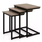 Costway Table Basse Gigogne de 3 Pièces Table d'Appoint Empilable Table de Chevet pour Salon