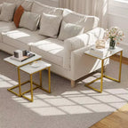 Costway Table Basse Gigogne de 3 Pièces Table d'Appoint Empilable Table de Chevet pour Salon
