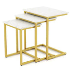 Costway Table Basse Gigogne de 3 Pièces Table d'Appoint Empilable Table de Chevet pour Salon