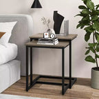 Costway Table Basse Gigogne de 3 Pièces Table d'Appoint Empilable Table de Chevet pour Salon
