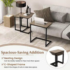 Costway Table Basse Gigogne de 3 Pièces Table d'Appoint Empilable Table de Chevet pour Salon