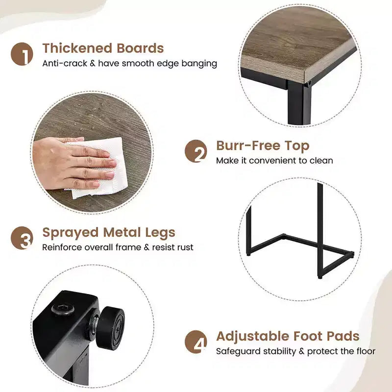Costway Table Basse Gigogne de 3 Pièces Table d'Appoint Empilable Table de Chevet pour Salon