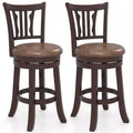 Costway 26 Counter Height Swivel Bar Stools Set of 2 w/Back & Faux Leather Seat