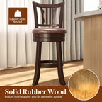 Lot de 2 tabourets de bar pivotants Costway de 66 cm avec dossier et assise en similicuir