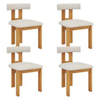 Costway Dining Chair Set of 4 Upholstered Kitchen Chair w/ Padded Seat & Curved Backrest
