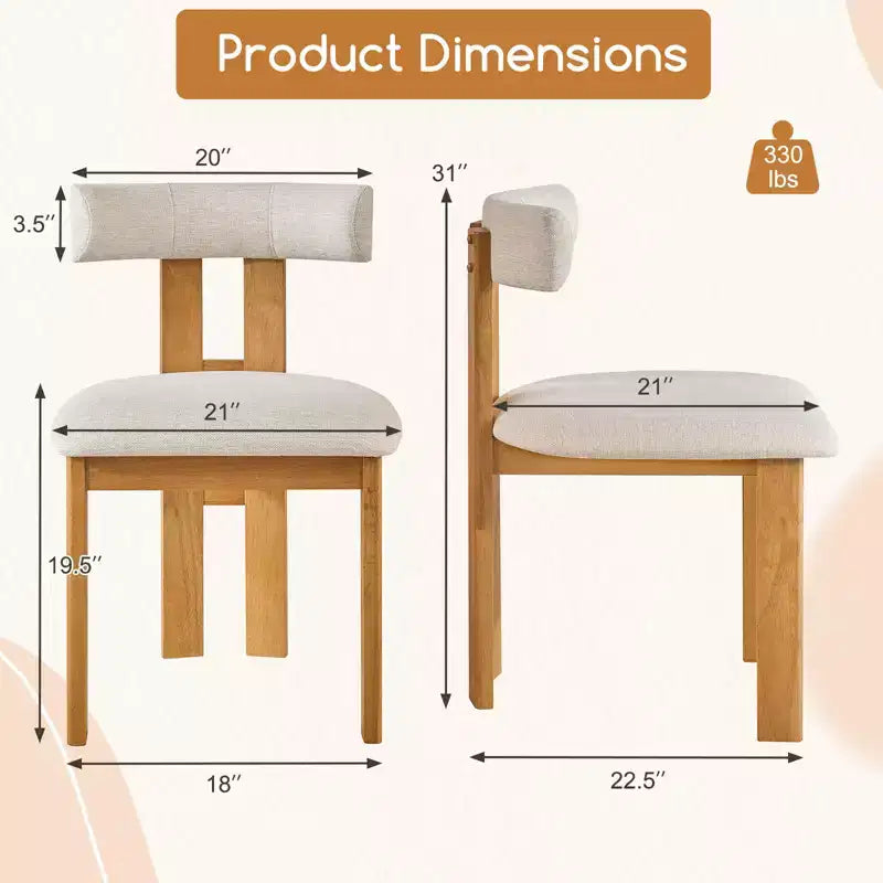Costway Lot de 4 chaises de salle à manger, chaises de cuisine rembourrées avec assise matelassée et dossier incurvé
