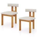 Costway Lot de 4 chaises de salle à manger, chaises de cuisine rembourrées avec assise matelassée et dossier incurvé