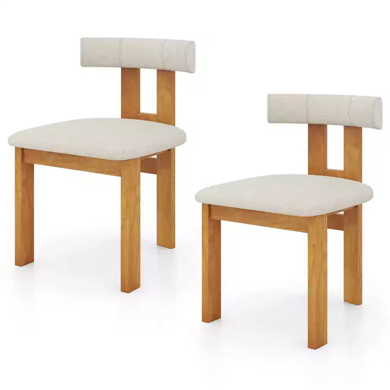 Costway Lot de 4 chaises de salle à manger, chaises de cuisine rembourrées avec assise matelassée et dossier incurvé