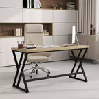 Costway Lot de 2 bureaux informatiques de 150 cm pour bureau à domicile au style industriel avec cadre en métal robuste