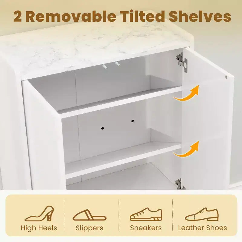 Meuble à chaussures Costway, organisateur de chaussures autoportant avec kit anti-basculement, étagère ouverte