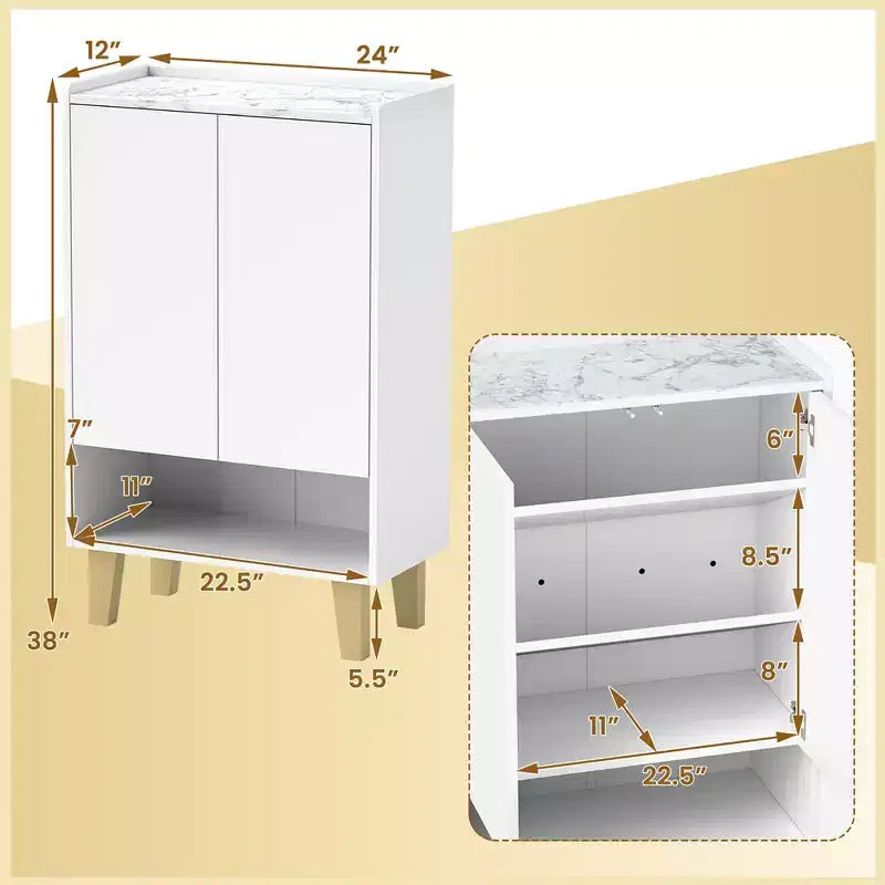 Meuble à chaussures Costway, organisateur de chaussures autoportant avec kit anti-basculement, étagère ouverte
