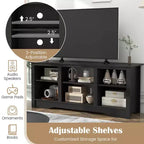 Meuble TV Costway 58" avec 3 étagères réglables pour TV 65", Noir