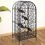 vidaXL Casier à bouteilles de vin Meuble de rangement pour bouteilles Armoire de cuisine en métal