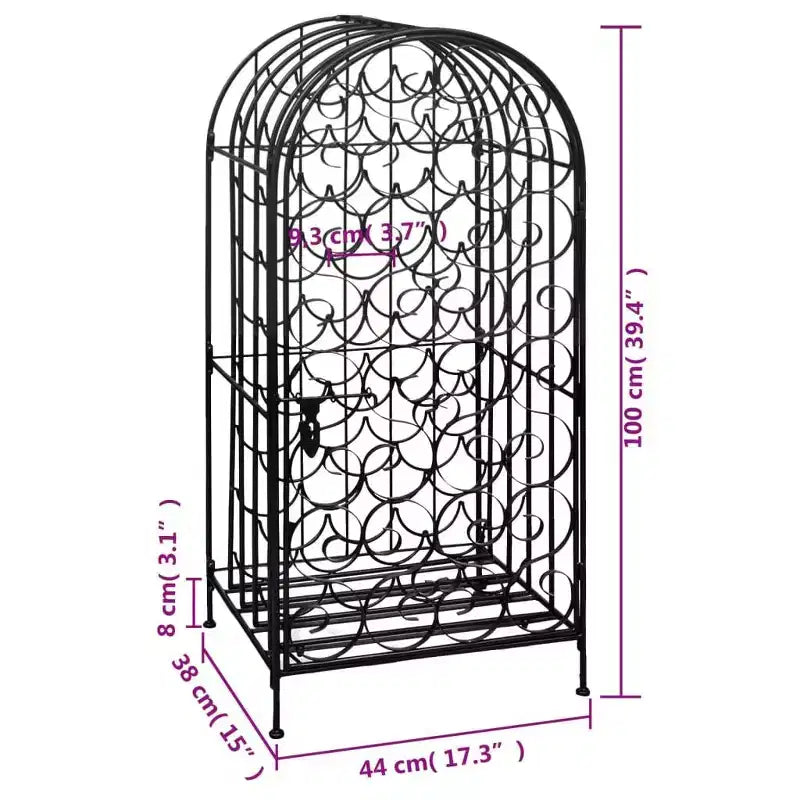 vidaXL Casier à bouteilles de vin Meuble de rangement pour bouteilles Armoire de cuisine en métal