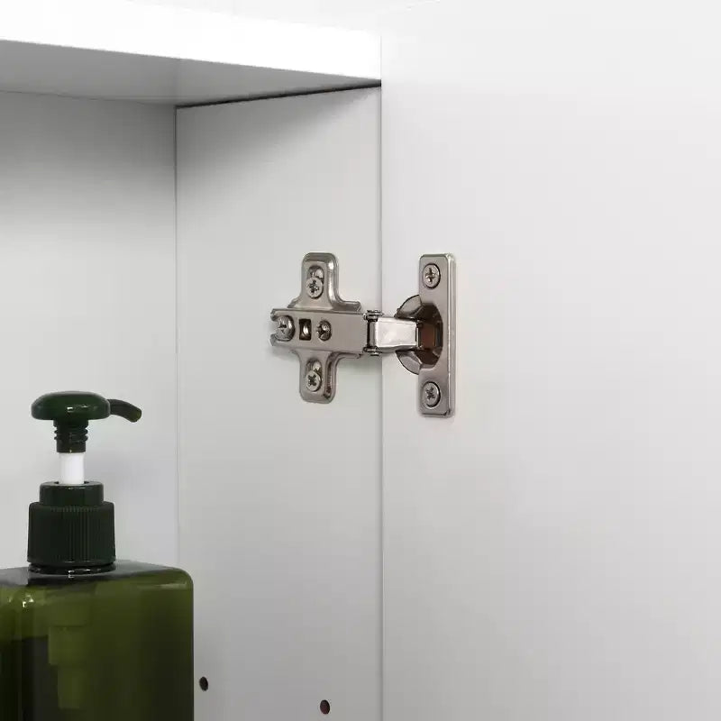 Armoire de toilette murale, armoire à pharmacie de salle de bain avec miroir, 3 portes et étagères réglables