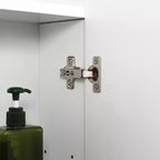Armoire de toilette murale, armoire à pharmacie de salle de bain avec miroir, 3 portes et étagères réglables