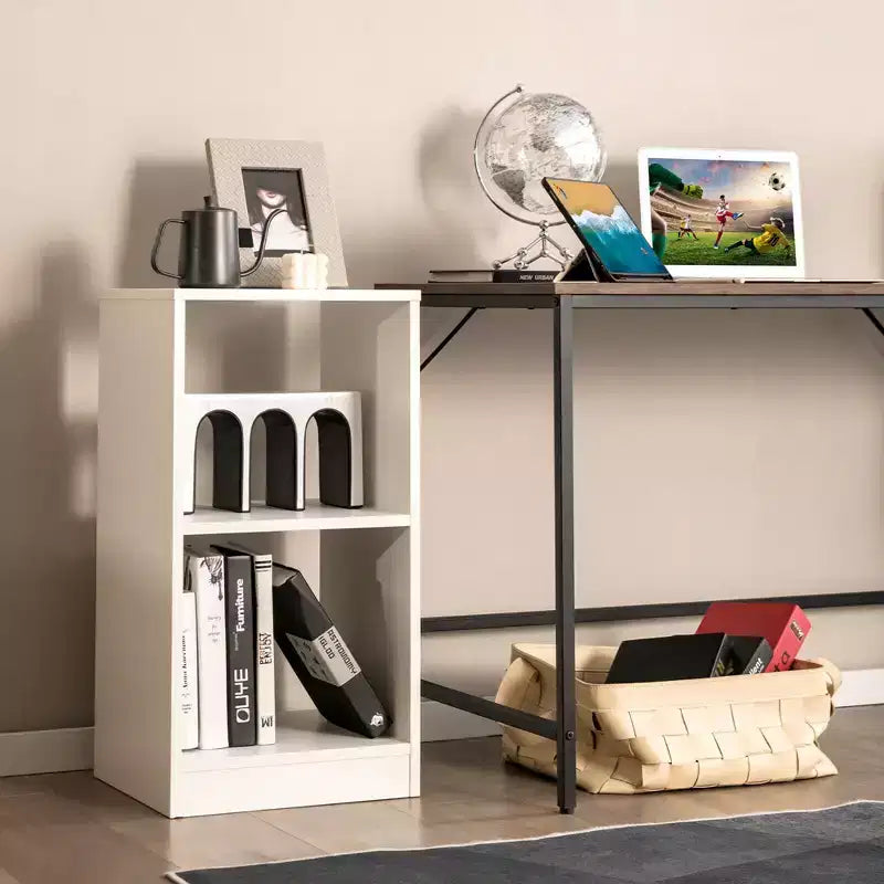 Costway Lot de 2 bibliothèques 2 étagères ouvertes en bois, organisateur de rangement pour disques vinyles