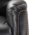 Fauteuil inclinable électrique en cuir véritable Paulina avec dossier à oreilles (lot de 2)|ARTFUL LIVING DESIGNS