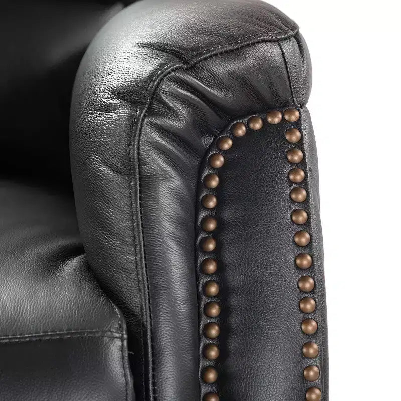 Fauteuil inclinable électrique en cuir véritable Paulina avec dossier à oreilles (lot de 2)|ARTFUL LIVING DESIGNS