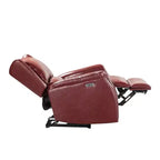 Fauteuil inclinable électrique en cuir véritable Paulina avec dossier à oreilles (lot de 2)|ARTFUL LIVING DESIGNS