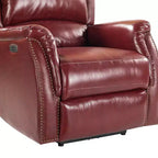 Fauteuil inclinable électrique en cuir véritable Paulina avec dossier à oreilles (lot de 2)|ARTFUL LIVING DESIGNS
