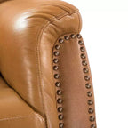 Fauteuil inclinable électrique en cuir véritable Paulina avec dossier à oreilles (lot de 2)|ARTFUL LIVING DESIGNS