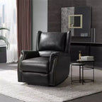 Fauteuil inclinable électrique en cuir véritable Paulina avec dossier à oreilles (lot de 2)|ARTFUL LIVING DESIGNS