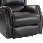 Fauteuil inclinable électrique en cuir véritable Paulina avec dossier à oreilles (lot de 2)|ARTFUL LIVING DESIGNS