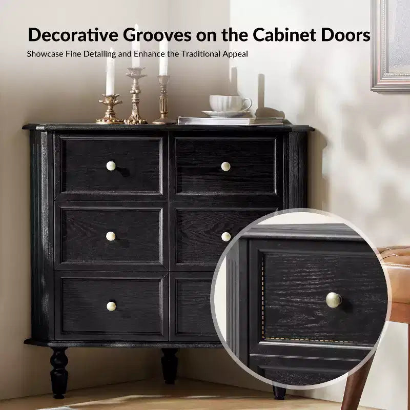 Meuble d'angle 2 portes Roland 30 H avec pieds tournés|ARTFUL LIVING DESIGNS
