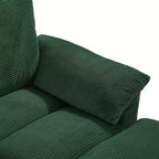 Canapé d'angle Whisen 116.9, canapé d'angle moderne en U, canapé rembourré en velours côtelé avec poufs, porte-gobelets