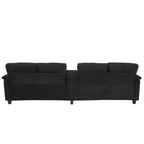 Canapé d'angle Whisen 116.9, canapé d'angle moderne en U, canapé rembourré en velours côtelé avec poufs, porte-gobelets