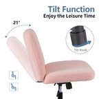 TUYOHW Fauteuil de bureau 26'' à assise large, chaise sans roulettes pivotante pour s'asseoir les jambes croisées avec pivotement à 360° et bascule, capacité de 136 kg