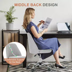 TUYOHW Chaise pivotante croisée à roulettes, chaise de bureau avec hauteur réglable et support lombaire, chaise de jeu sans accoudoirs pour le bureau