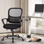 TUYOHW Chaise de bureau en maille à roulettes, Hauteur 41,5" réglable, Fauteuil gamer pour bureau