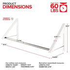 Séchoir mural rétractable double pliable avec tringle à rallonge (Blanc)